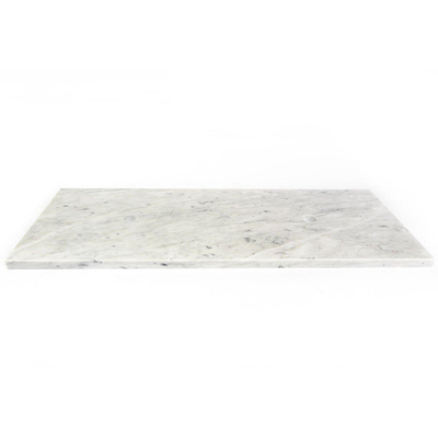 Saniclass Dia wastafelblad 120x46cm met 0 kraangaten 2 sifonuitsparingen 2 wasbakken marmer Wit gepolijst
