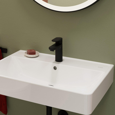 Hansgrohe Vernis Blend Robinet‑mélangeur pour lavabo - 10 cm - mono‑commande - CoolStart - avec bonde d’évacuation - noir mat