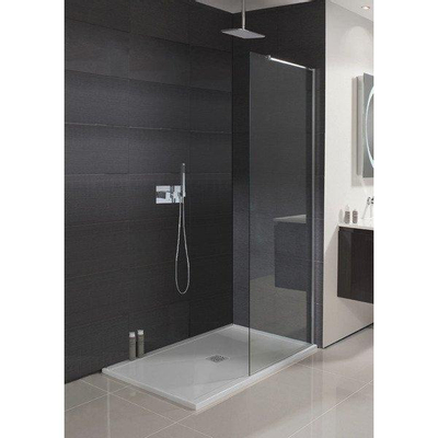 Crosswater Design New paroi latérale avec profil mural 90x195cm profil argenté verre clair