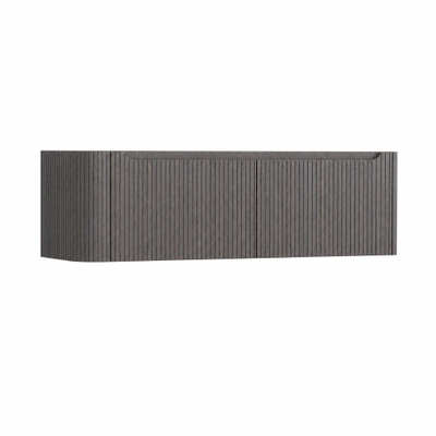 H&R Badmeubelen Juice Wastafelonderkast - 140x45x40cm - linkerhoek afgerond - 3D-front - 2 lades - geïntegreerde greep - wenge