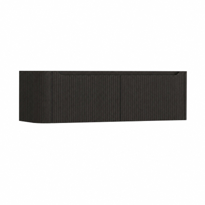H&R Badmeubelen Juice Wastafelonderkast - 140x45x40cm - linkerhoek afgerond - 3D-front - 2 lades - geïntegreerde greep - basalt