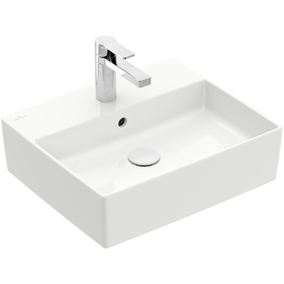 Villeroy & Boch memento 2.0 opzetwastafel - 50x42cm - met 1 kraangat - met overloop - White Alpine (glans wit)