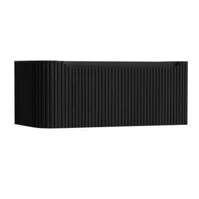 H&R Badmeubelen Juice Wastafelonderkast - 100x45x40cm - linkerhoek afgerond - 3D-front - 1 lade - geïntegreerde greep - zwart mat