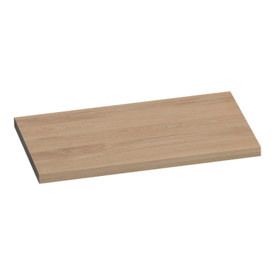 BRAUER Massief eiken Wastafelblad - 80x46x4cm - zonder kraangat - Hout Smoked oak