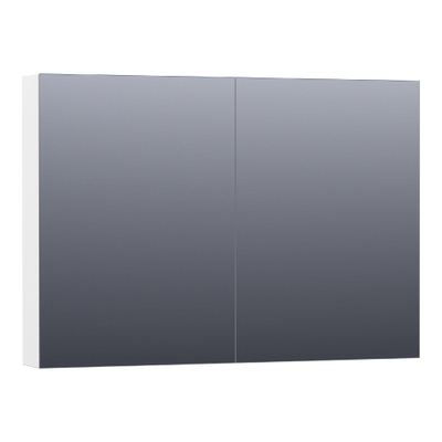 Saniclass Plain Spiegelkast - 100x70x15cm - 2 links/rechtsdraaiende spiegeldeuren - MDF - mat wit