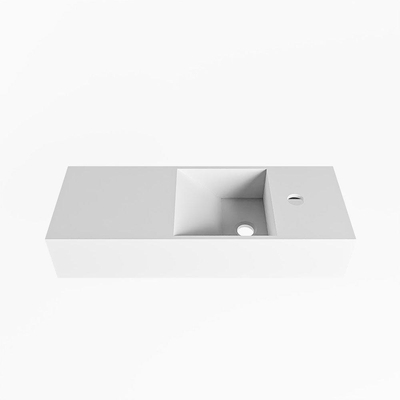 Mondiaz TYNE fontein - 60x23x12cm - wasbak rechts - 1 kraangat - solid surface Talc mat