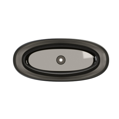 Riho Oval baignoire autoportante - 175x80cm - solid surface - semi-transparent - fumée givrée