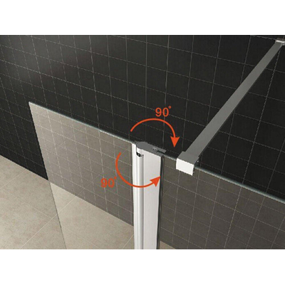 Wiesbaden Comfort paroi latérale pivotante 400 x 2000 x 10 mm verre clair nano/chrome