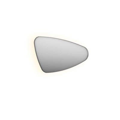 INK SP23 Miroir - 100x4x60cm - LED en dessous et au-dessus changement de couleur - dimmable - organique - dans un cadre en acier - à droite aluminium inox brossé