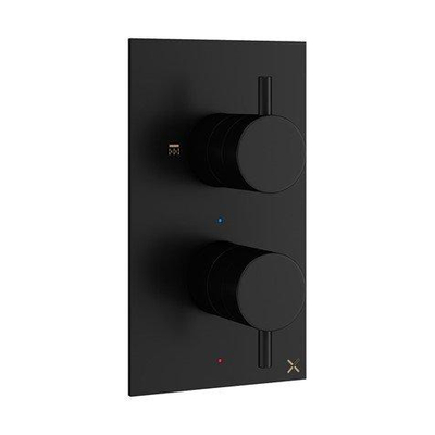 Crosswater MPRO inbouw regendoucheset – Ø30 cm hoofddouche – plafondbuis – ronde handdouche – zwart mat