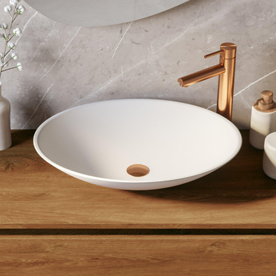 BRAUER Vortex waskom - 58 ovaal fine stone mat wit SHOWROOMMODEL