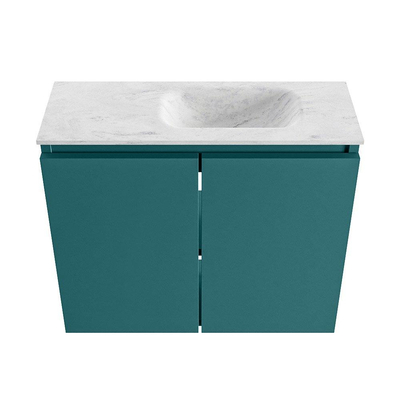MONDIAZ TURE-DLUX Meuble de toilettes 60 cm Smag. EDEN lavabo Opalo position droite. Sans trou de robinet.