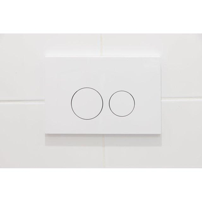 QeramiQ Dely Swirl Compact Ensemble WC - réservoir encastré QeramiQ flush - abattant 25 mm - plaque de commande en plastique blanc brillant - boutons ronds - blanc brillant