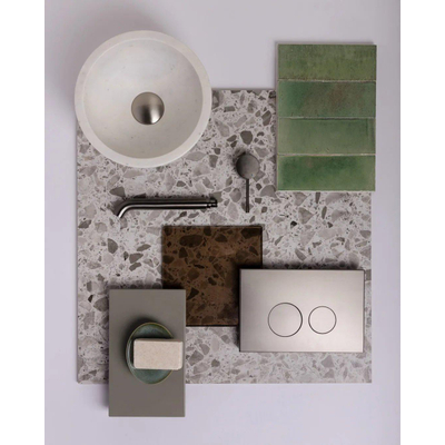 QeramiQ Push Metal Bedieningsplaat - voor Geberit UP320 inbouwreservoir - dualflush - ronde knoppen - metaal gunmetal OUTLETSTORE