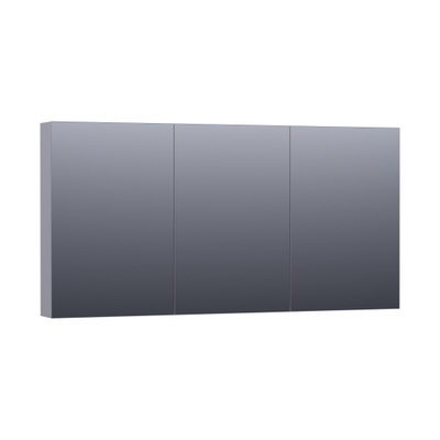 BRAUER Dual Armoire de toilette 139x70x15cm éclairage intégré rectangulaire 3 portes pivotantes MDF Gris mat