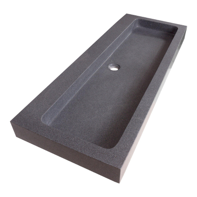 Saniclass Grey stone Lavabo pour meuble 120cm 1 lavabo sans trou pour robinetterie Black Stone