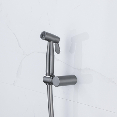 FugaFlow Eccelente Ensemble d'accessoires pour bidet - douchette à main - flexible 150cm - support - Gunmetal PVD brossé
