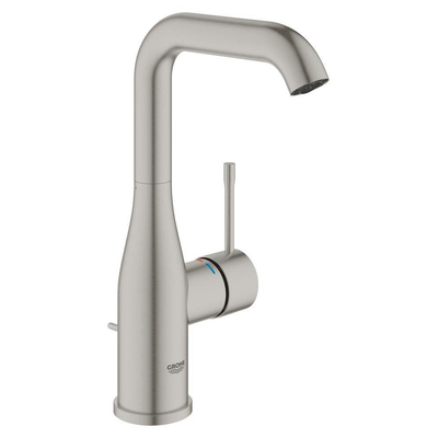 Grohe Essence New Wastafelkraan Opbouw - uitloop 12.7cm - L-size - waste - Supersteel (RVS)