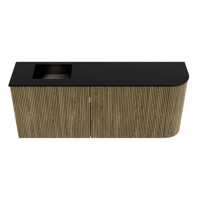 Mondiaz JOYA 101.6cm toiletmeubel - ronding rechts kleur Dusk - Wastafel FAYE positie Links Zonder kraangat kleur Urban.