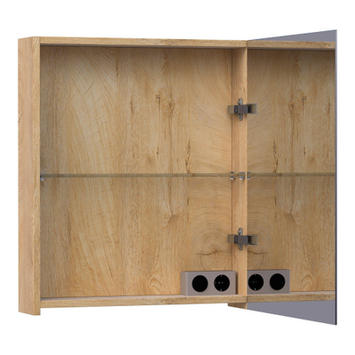 BRAUER Impress armoire de toilette - 60x70x15cm - sans éclairage - avec 1 porte miroir double face pivotante à droite - Forest Tan