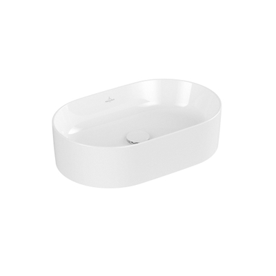 Villeroy & Boch Collaro lavabo à poser - ovale 56x36cm - sans trop-plein sans trou de robinet CeramicPlus blanc