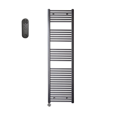 Sanicare HVS Elektrische Radiator - 172x60cm - 1127W - met afstandsbediening - thermostaat - chroom - linksonder - gunmetal (antraciet)