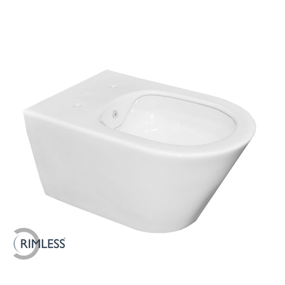 Wiesbaden Stereo wandcloset rimless met bidet functie glans wit OUTLETSTORE