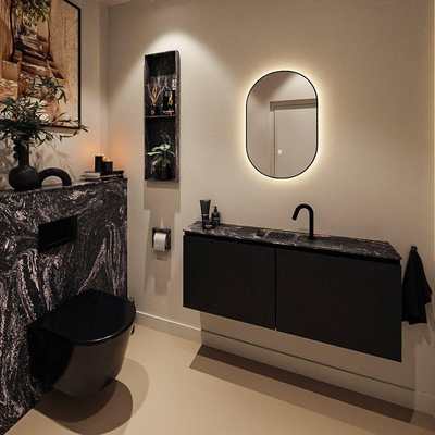 MONDIAZ TURE-DLUX 120cm toiletmeubel Urban. EDEN wastafel Lava positie midden. Met 1 kraangat.
