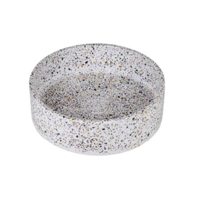 Ideavit Ora Waskom 39x12cm rond concrete beton wit Terrazzo