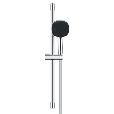 GROHE Vitalio Comfort 110 Ensemble barre de douche - 60cm - douchette à main carrée - 3 types de jets - flexible de douche lisse - chrome