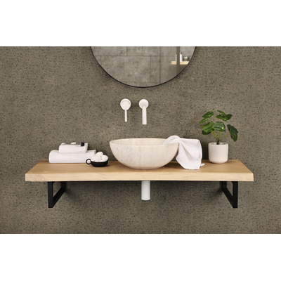 Differnz Marmor vasque à poser - 40x40x15cm - ronde - marbre - blanc brillant