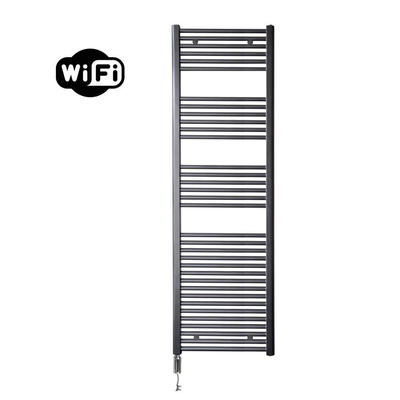 Sanicare HVW Elektrische Radiator - 172x60cm - 1127W - wifi - thermostaat - chroom - linksonder - gunmetal (antraciet)