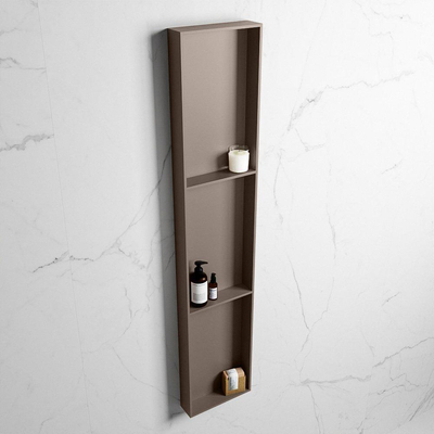 Mondiaz Easy nis 29.5x149.5x8cm - inbouw/opbouw - 3 open vakken - Solid surface - Smoke