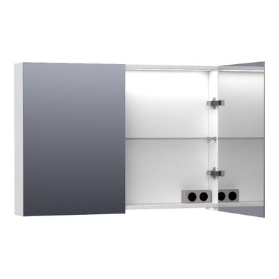 BRAUER Impress Deluxe armoire de toilette – 99 x 70 x 15 cm – LED indirecte – Blanc mat