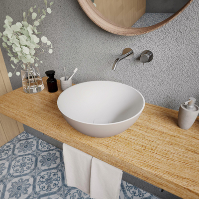 Ideavit Solidthin waskom - 39x39x14.5cm - Solid surface - Rond - Mat Beige
