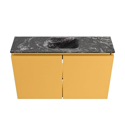 MONDIAZ TURE-DLUX Meuble de toilette 80 cm Ocher. EDEN lavabo Lava position milieu. Avec 1 trou de robinet.