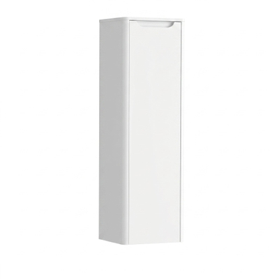 H&R badmeubelen Juice Hoge Kast - 40x35x130cm - met ronde hoeken - 1 deur - linksdraaiend - wit hoogglans