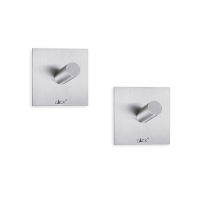 Zack Peco handdoekhaak 4.2x4.2cm vierkant zelfklevend Mat Geborsteld RVS set van 2