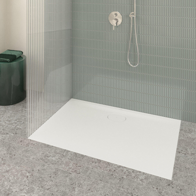 Villeroy & Boch Ecora douchebak - 120x80x3.5cm - afvoer lange zijde - white alpine (wit)