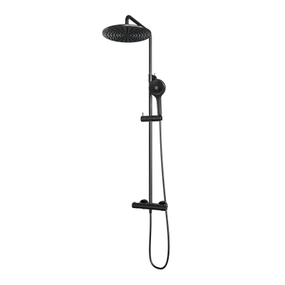 BRAUER Gunmetal Edition ensemble de douche pluie apparent – douche de tête Ø 30 cm – barre de douche – douchette ronde – barre de douche 145 cm