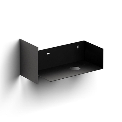 Clou Flush open kast 44x18x20.5cm met handdoekhouder links gepoedercoat rvs zwart