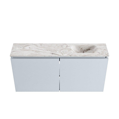 MONDIAZ TURE-DLUX 100cm toiletmeubel Clay. EDEN wastafel Glace positie rechts. Zonder kraangat.