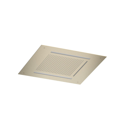 Hotbath Mate Hoofddouche - vierkant - 50x50cm - waterval - LED verlichting - PVD - geborsteld messing (goud)