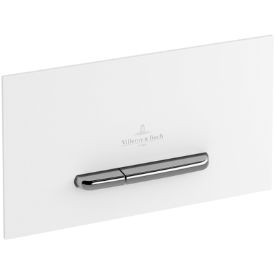 Villeroy & Boch Viconnect bedieningsplaat dualflush frontbediend - 25.3x14.5cm - kunststof wit/chroom - glans wit