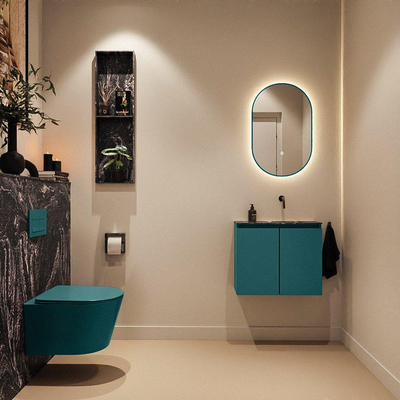 MONDIAZ TURE-DLUX 60cm toiletmeubel Smag. EDEN wastafel Lava positie rechts. Zonder kraangat.