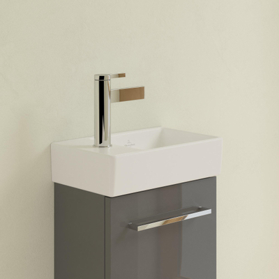 Villeroy & Boch Avento fontein - 1 kraangat links - zonder overloop - 36x22cm CeramicPlus - Stone White (mat wit)