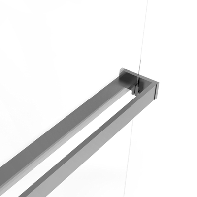 Fortifura Galeria handdoekrek voor inloopdouche - klemmen - inkortbaar - geborsteld gunmetal (antraciet)