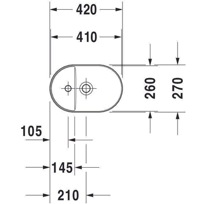 Duravit Luv opzetwastafel 42x27cm 1 kraangat wit