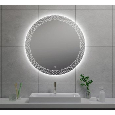 Wiesbaden Deco spiegel rond met LED, dimbaar 80 cm