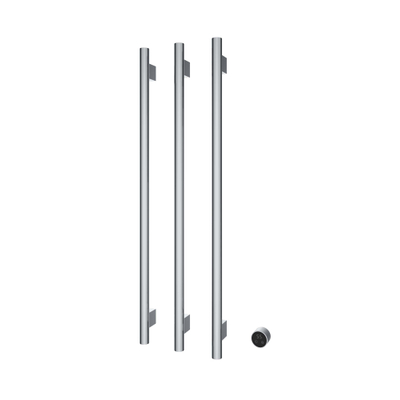 Hotbath &MORE Handdoekradiator - 57x115cm - rond - 3 stangen - verticaal - met schakelaar - chroom